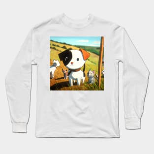 Cute dogs on the hill Long Sleeve T-Shirt